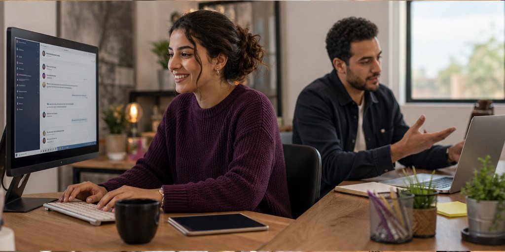 مشهد توضيحي لمرحلة تنفيذ مترابط ضمن شركة تسويق بالمحتوى في مصر